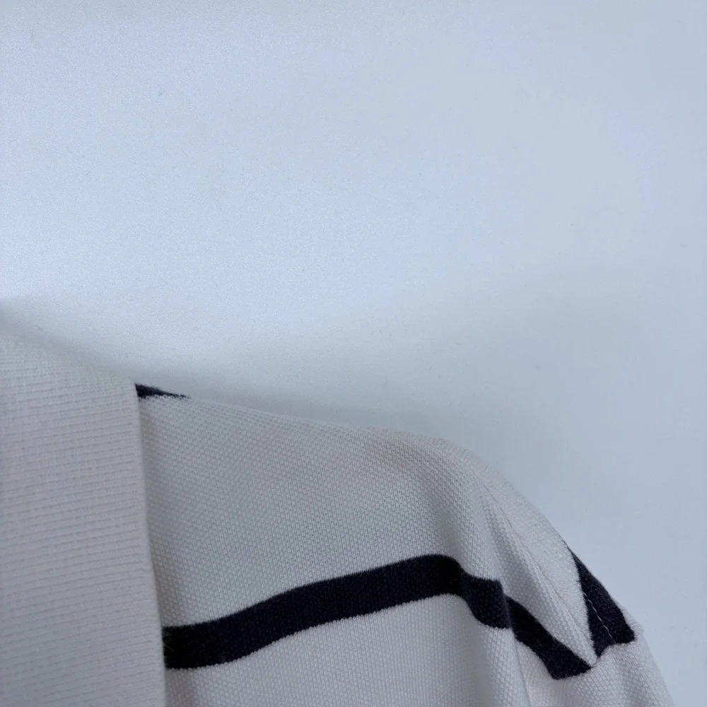 Vintage 90s Polo Ralph Lauren Striped Polo Shirt Large Men's White Navy Red Pony